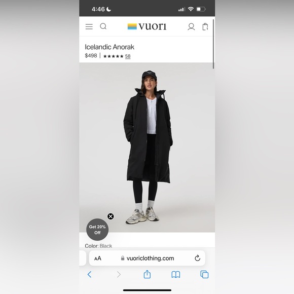 NEW Vuori Icelandic Anorak Jacket in Black Size Small - Picture 7 of 7